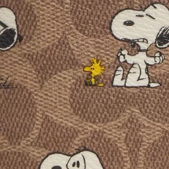 NWT COACH x PEANUTS 3-IN-1 Wallet Signature Coated Canvas Snoopy CBK56 Tan/Multi - Picture 7 of 7